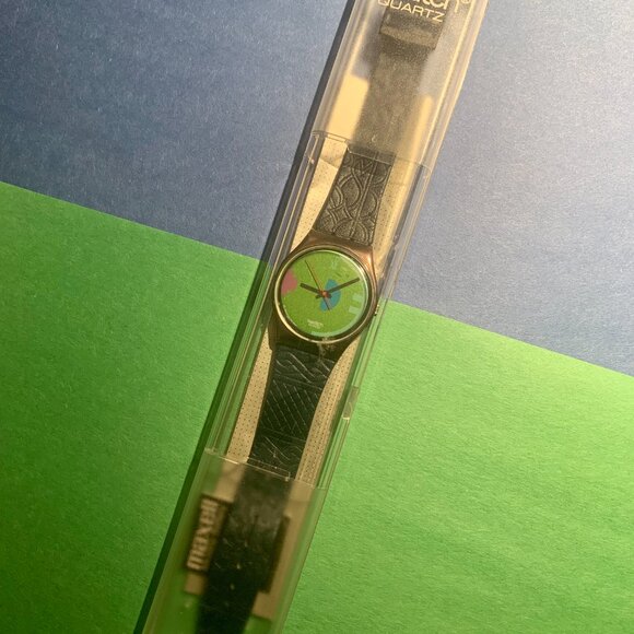 SWATCH Watch NEVER WORN/ORIGINAL CASE, Vintage 90's RARE "Johnny Guitar" Style - Picture 7 of 8